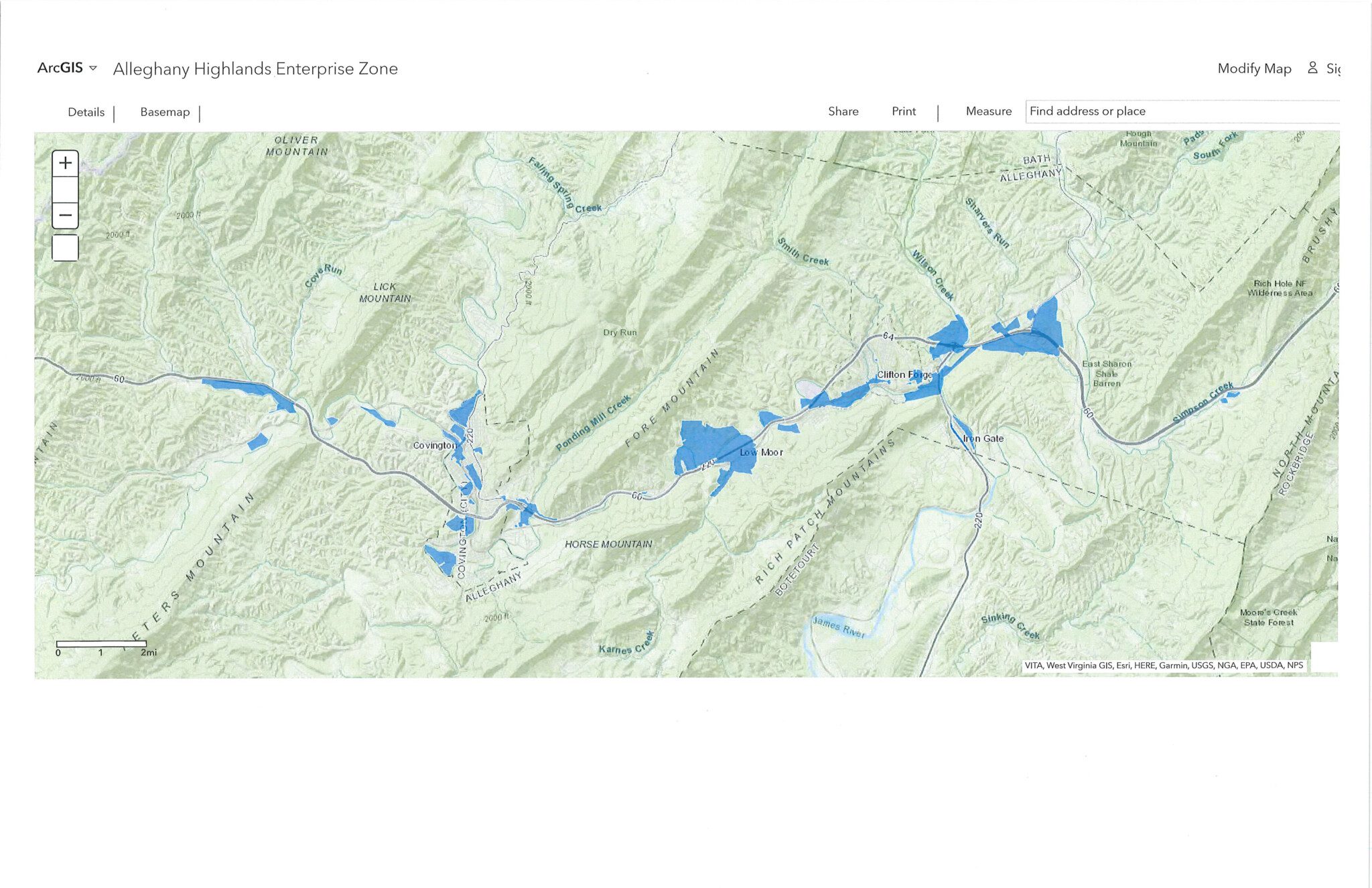 Virginia S Enterprise Zone Alleghany Highlands Economic Development   EZ MAP 2048x1325 