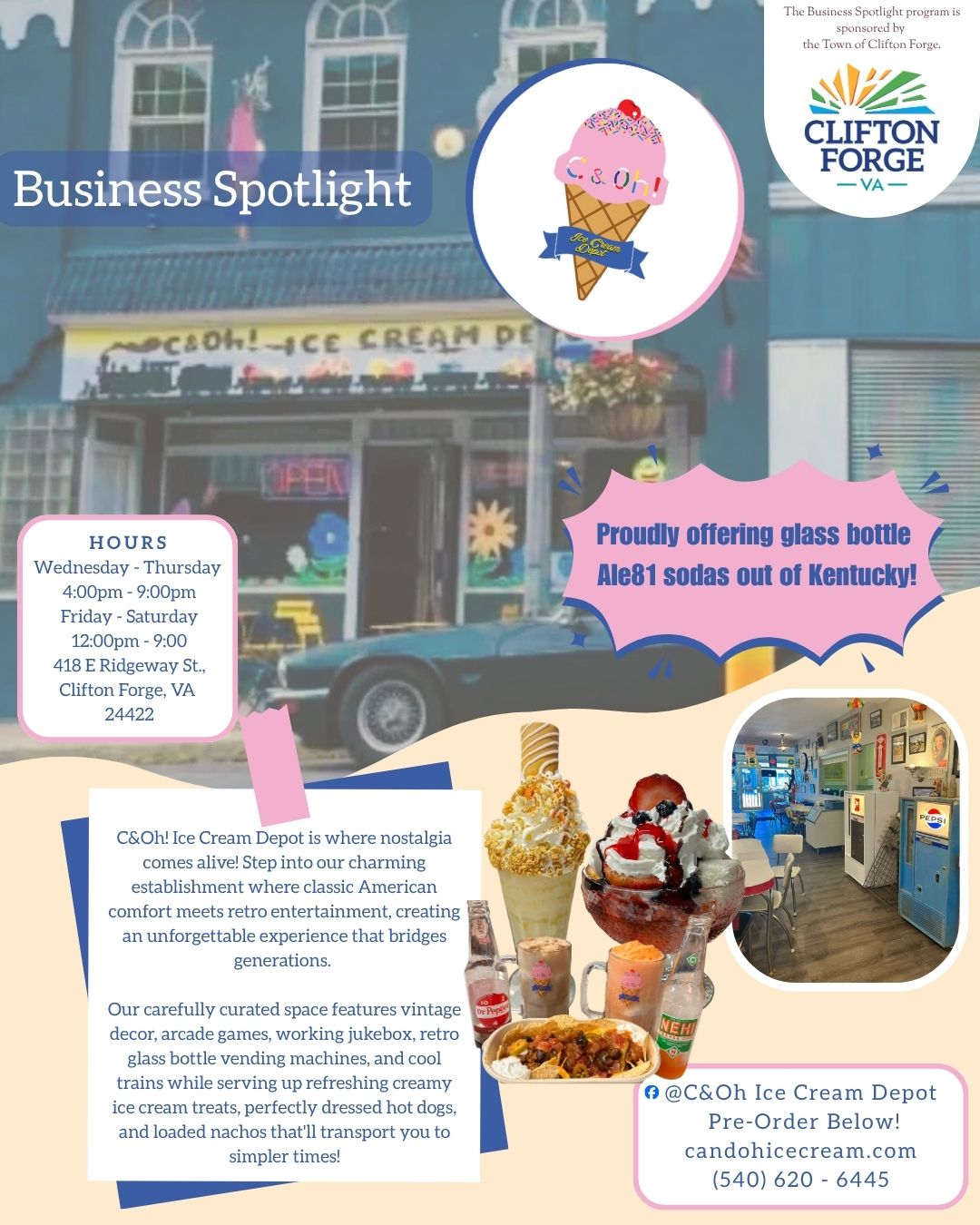 C&Oh Ice Cream Depot in Clifton Forge!